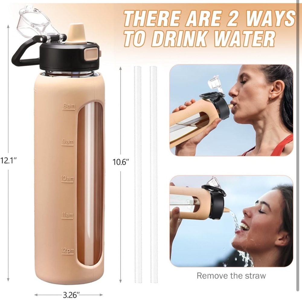 Kodrine Water Bottle with Soft Straw and Carry Loop, 32 oz(NWT)